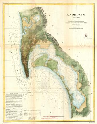 1857 U.S.C.S. Map of San Diego Bay California