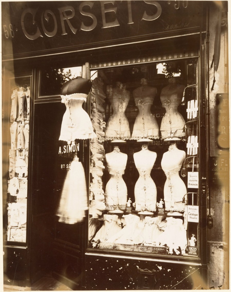 Boulevard de Strasbourg (Corsets), Paris, Photographed by Eugène Atget, 1912