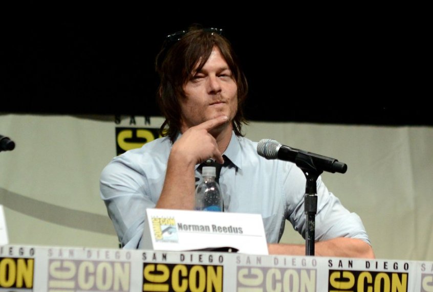 Norman Reedus in 'The Walking Dead' panel at San Diego Comic Con, photographed by Jordan Strauss for Invision - AP