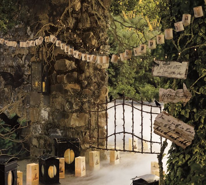 Pottery Barn Happy Halloween Banner Haunted Garden