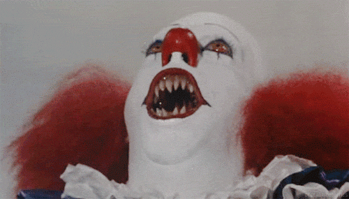 pennywise scary clown horror gif halloween