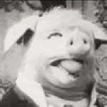 Creepy pig tongue horror gif