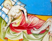 Detail of Illustration of the Black Death from the Toggenburg Bible (1411)