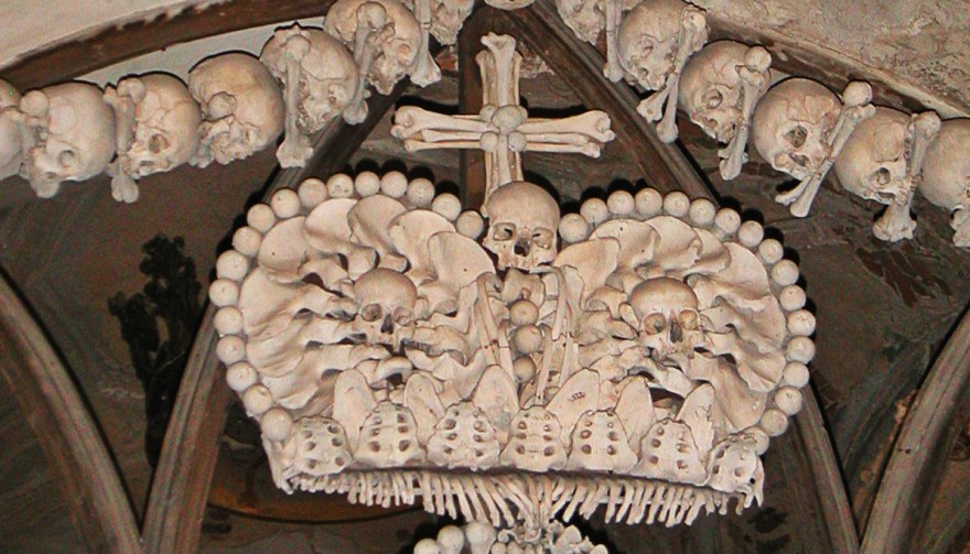 Sedlec Ossuary, photographed by Polyparadigm via Wikipedia
