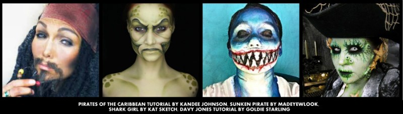 Deep Sea Pirate Monster Halloween Makeup Tutorials