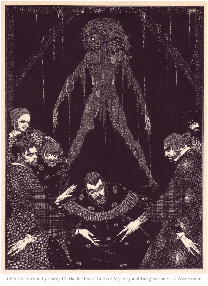Tales of Mystery and Imagination by Poe, illustrated by Harry Clarke, 1923, via 50watts