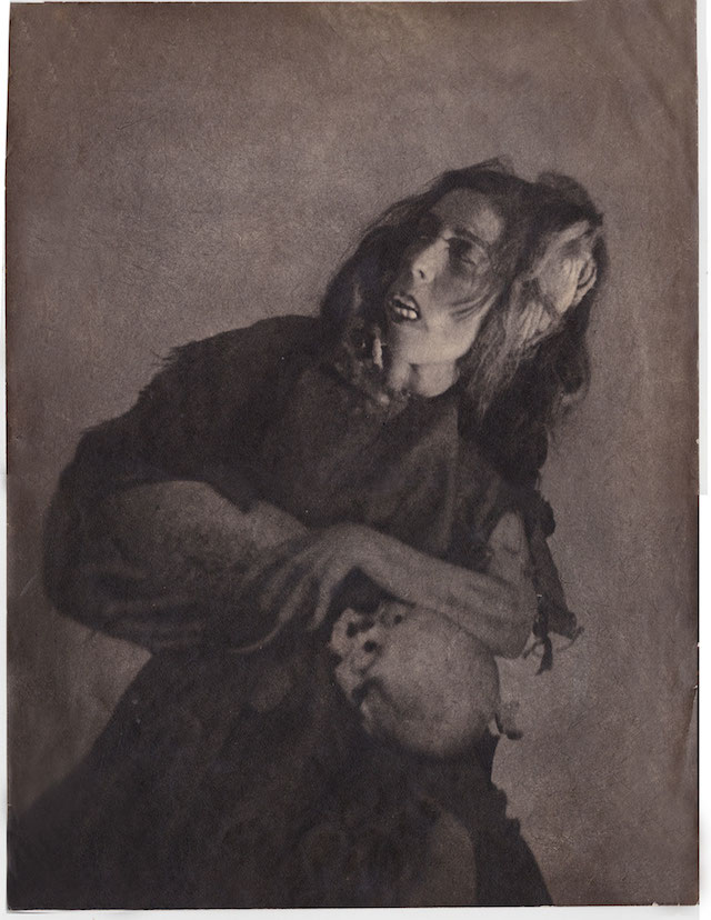 William Mortensen, 'Woman with Skull' (ca. 1926) via Hyperallergic