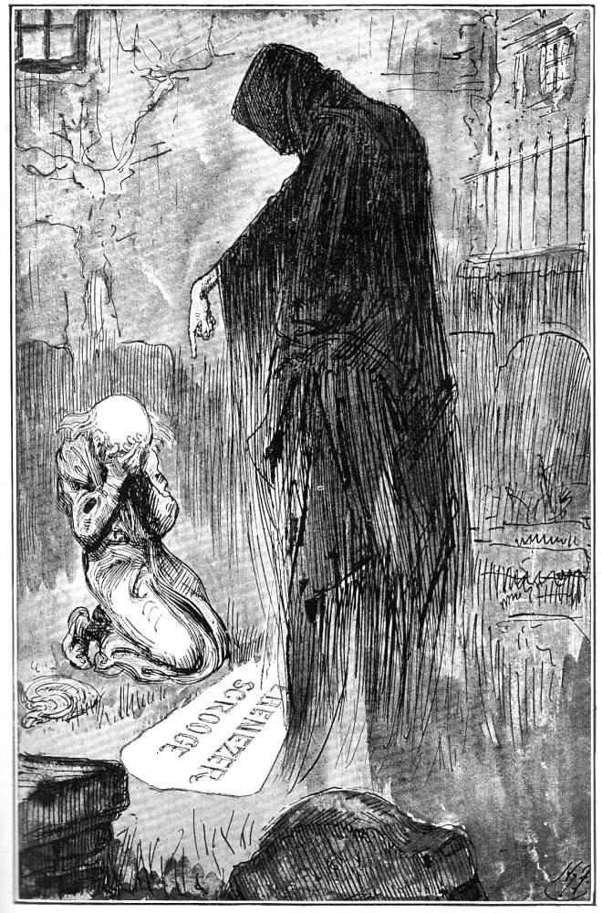 The Last of the Spirits by Harry Furniss for a Christmas Carol 1910