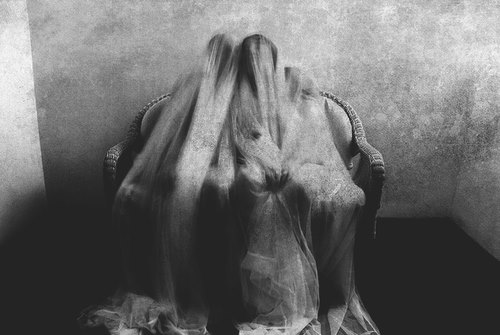 creepy shrouded figure art