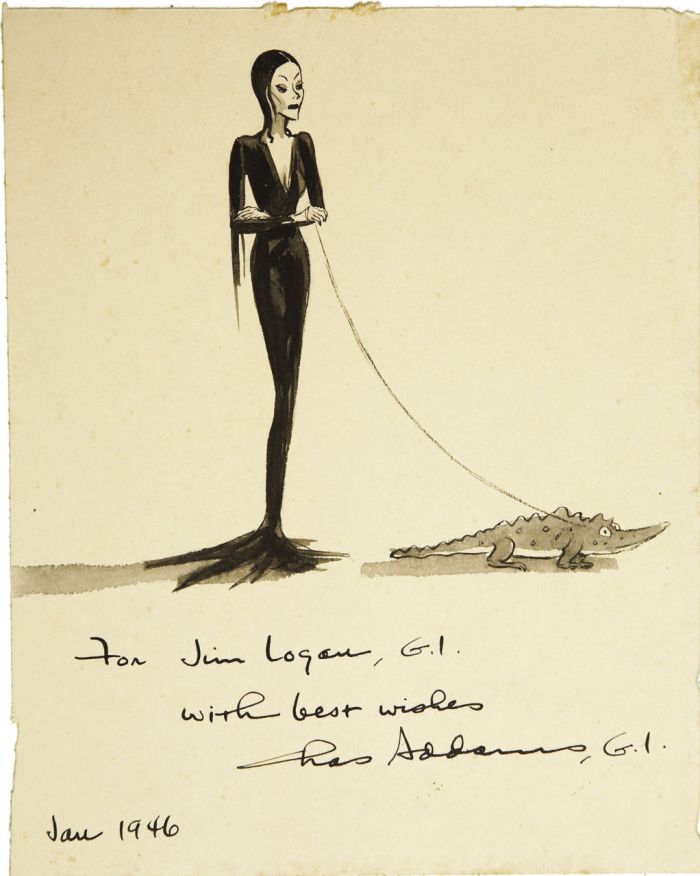 Morticia Addams by Charles Addams 1946 via VintageGal