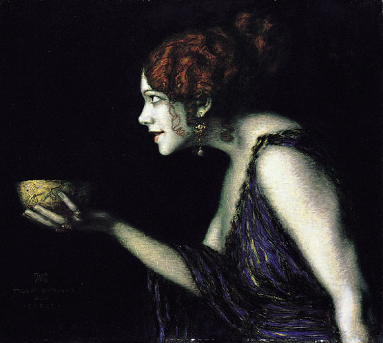 Austrian actress Tilla Durieux as the witch Circe, painted by Franz von Stuck, 1913