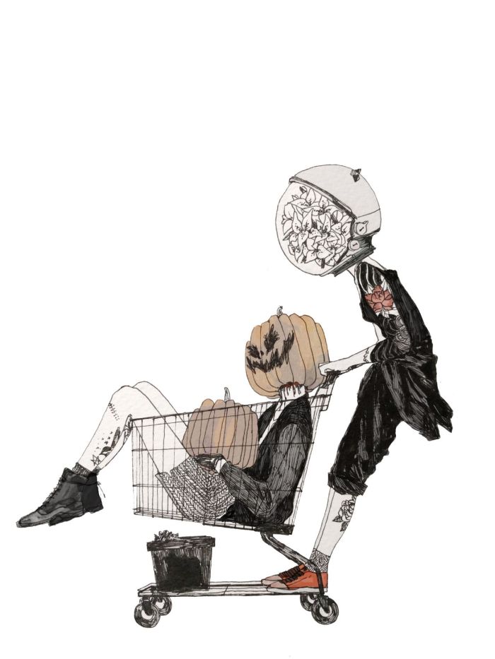 Art by illustrator, designer and tattooer Mio Im for Inktober 2016